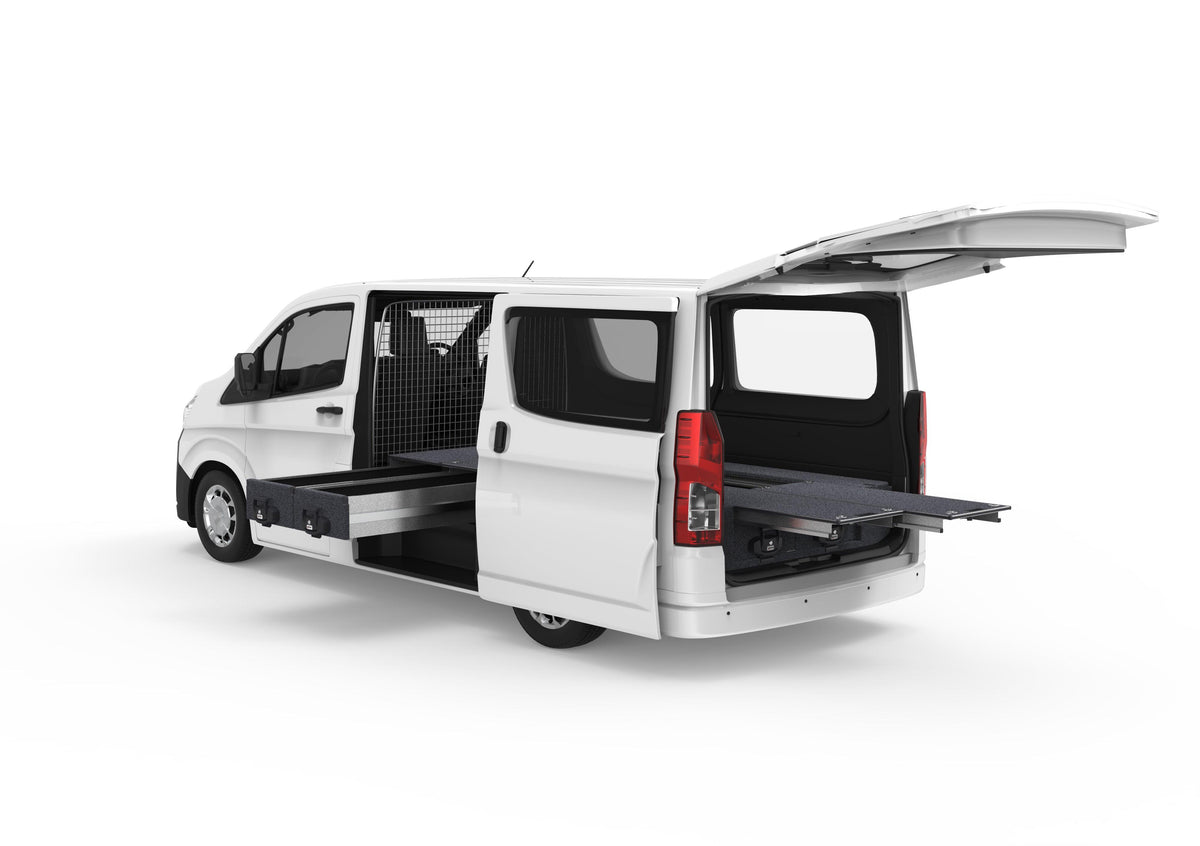 Fixed Floor Side Drawers & Dual Roller Floor Rear Drawers - Toyota Hiace Van 05/2019-current