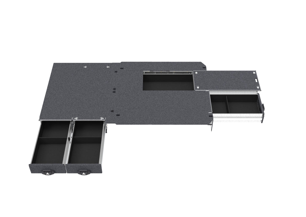 Fixed Floor Side Drawers & Single Roller Floor Rear Drawers - Toyota Hiace Slwb Van 08/2022-current