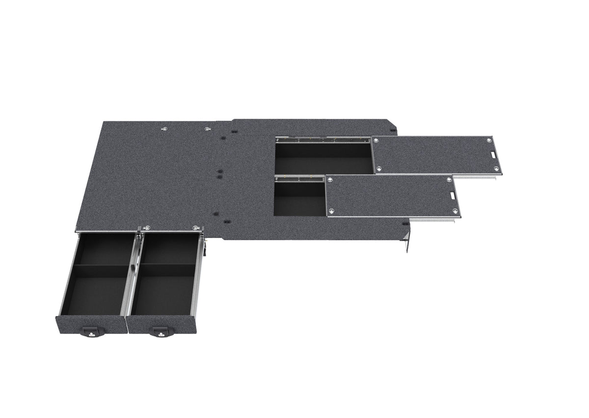 Fixed Floor Side Drawers & Dual Roller Floor Rear Drawers - Toyota Hiace Slwb Van 08/2022-current