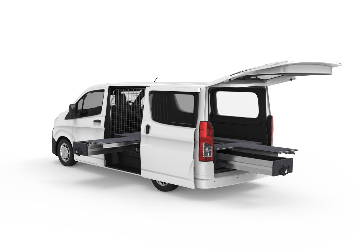 Single Roller Floor Side Drawers & Single Roller Floor Rear Drawers - Toyota Hiace Van 05/2019-current