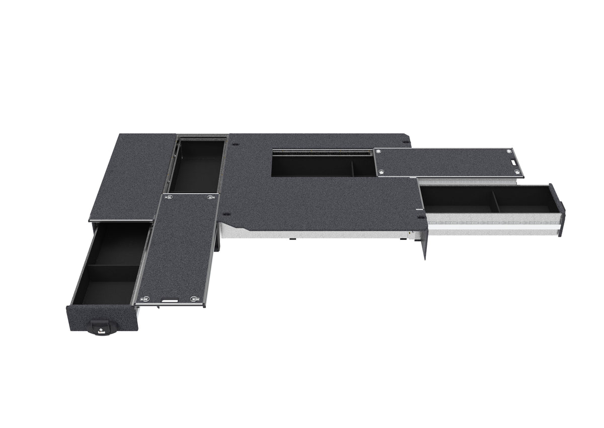 Single Roller Floor Side Drawers & Single Roller Floor Rear Drawers - Toyota Hiace Van 01/2005-04/2019