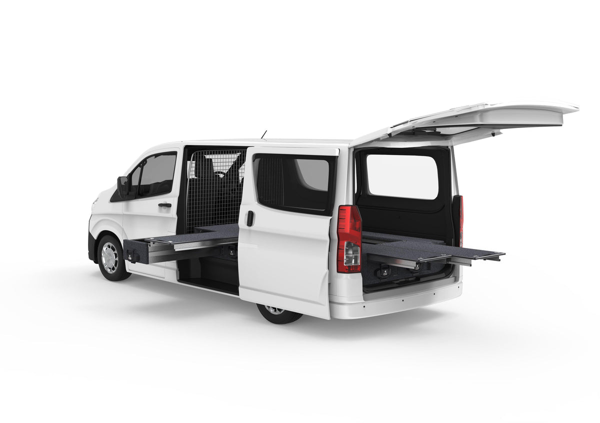 Single Roller Floor Side Drawers & Dual Roller Floor Rear Drawers - Toyota Hiace Van 05/2019-current