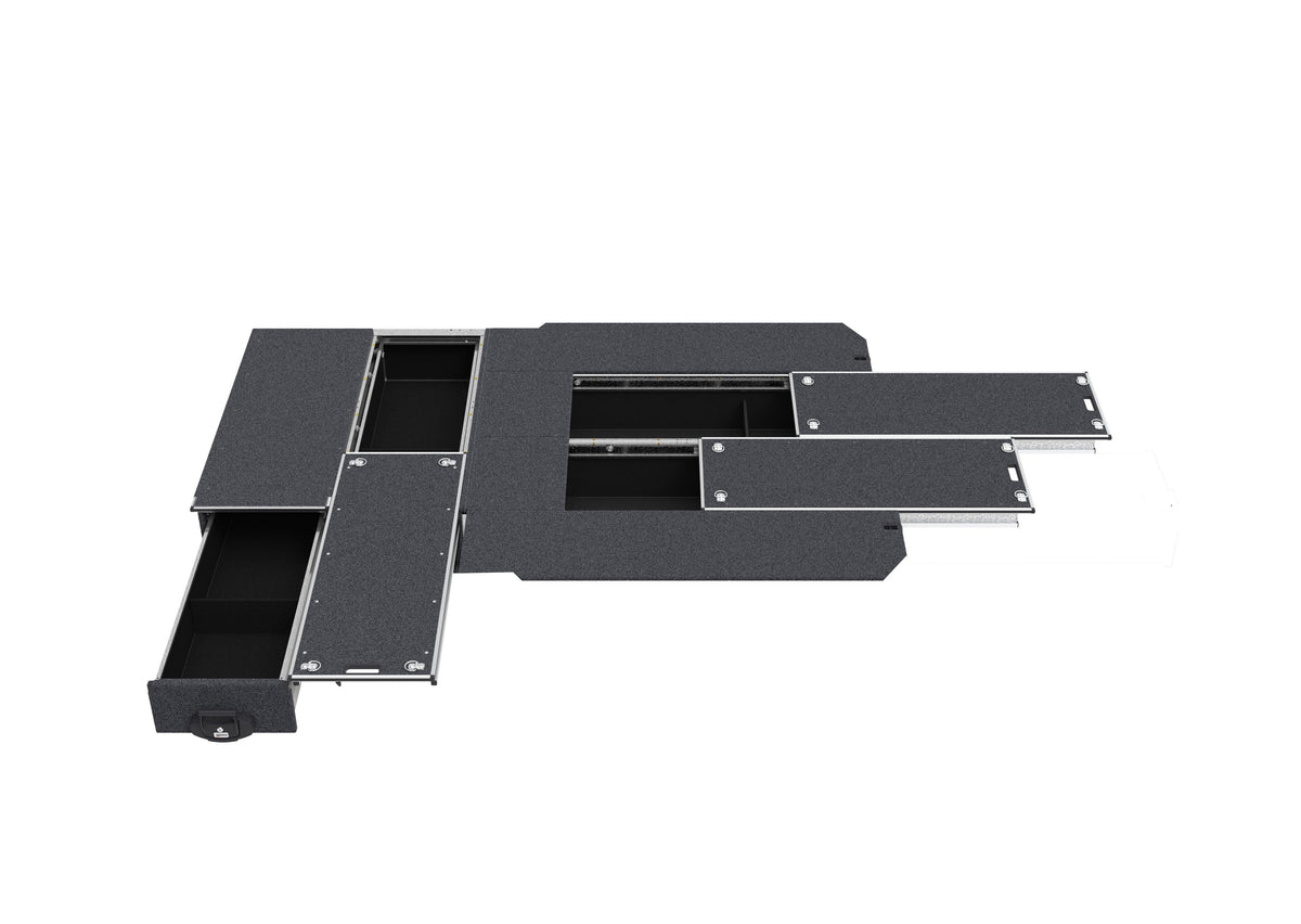 Single Roller Floor Side Drawers & Dual Roller Floor Rear Drawers - Toyota Hiace Van 05/2019-current