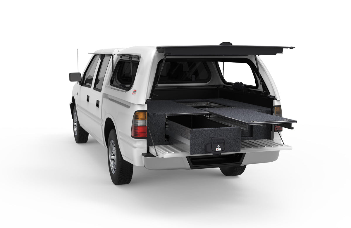 Single Roller Floor Drawers - Holden Rodeo Dual Cab 01/1988-11/2002