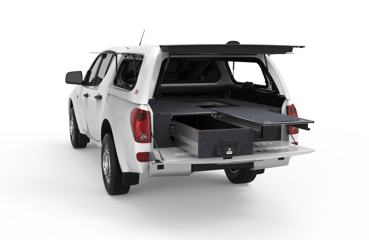 Single Roller Floor Drawers - Mitsubishi Triton Ml Dual Cab 08/2006-09/2009