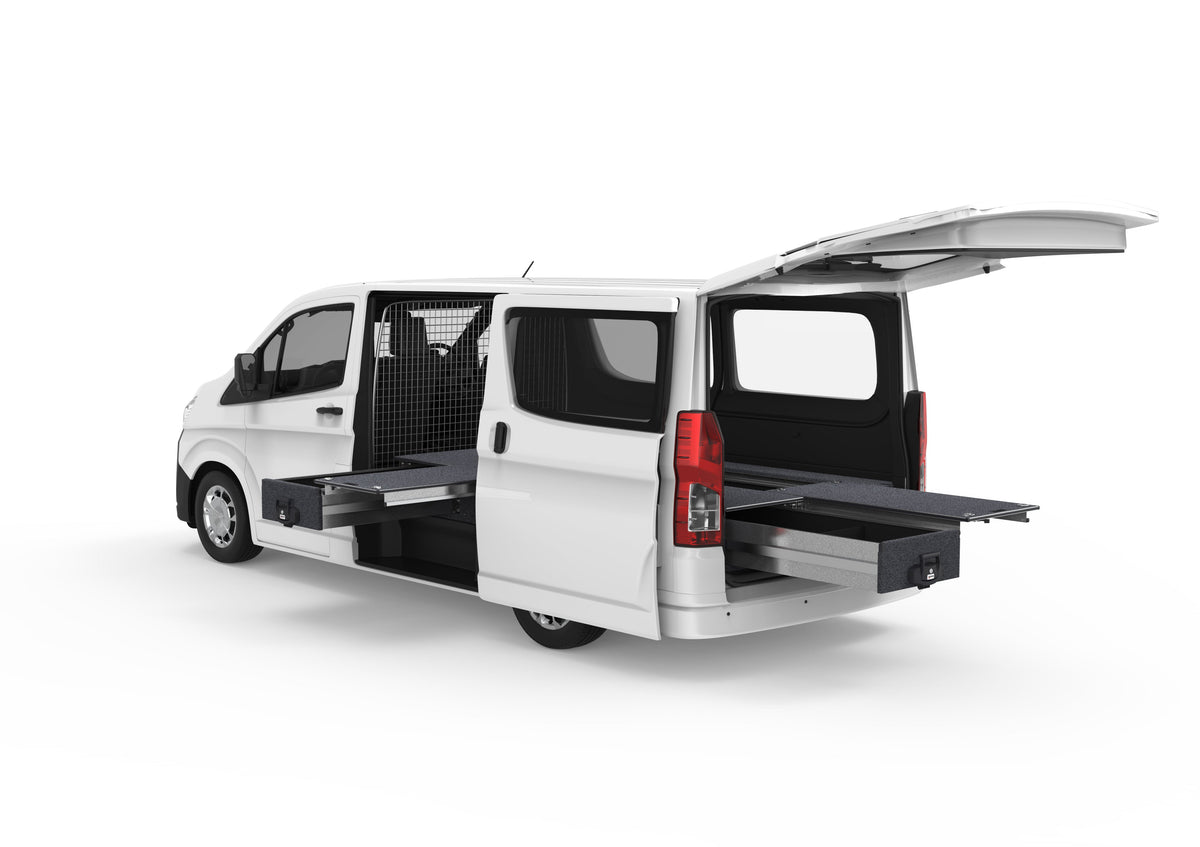 Single Roller Floor Side Drawers & Single Roller Floor Rear Drawers - Toyota Hiace Van 05/2019-current
