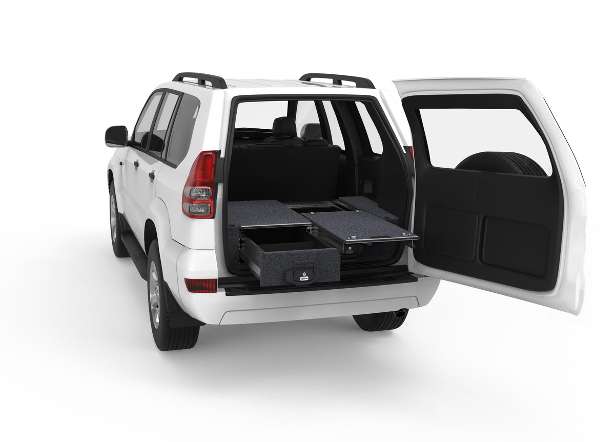 Single Roller Floor Drawers - Toyota Landcruiser Prado 120 Series Wagon With Rear Air Con 10/2002-09/2009