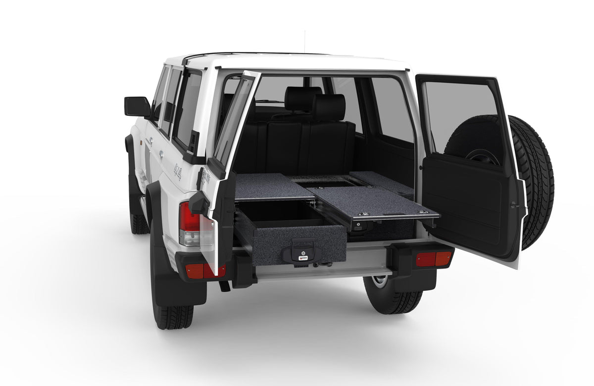 Single Roller Floor Drawers - Nissan Patrol Gq Wagon And Swb 01/1988-10/1997