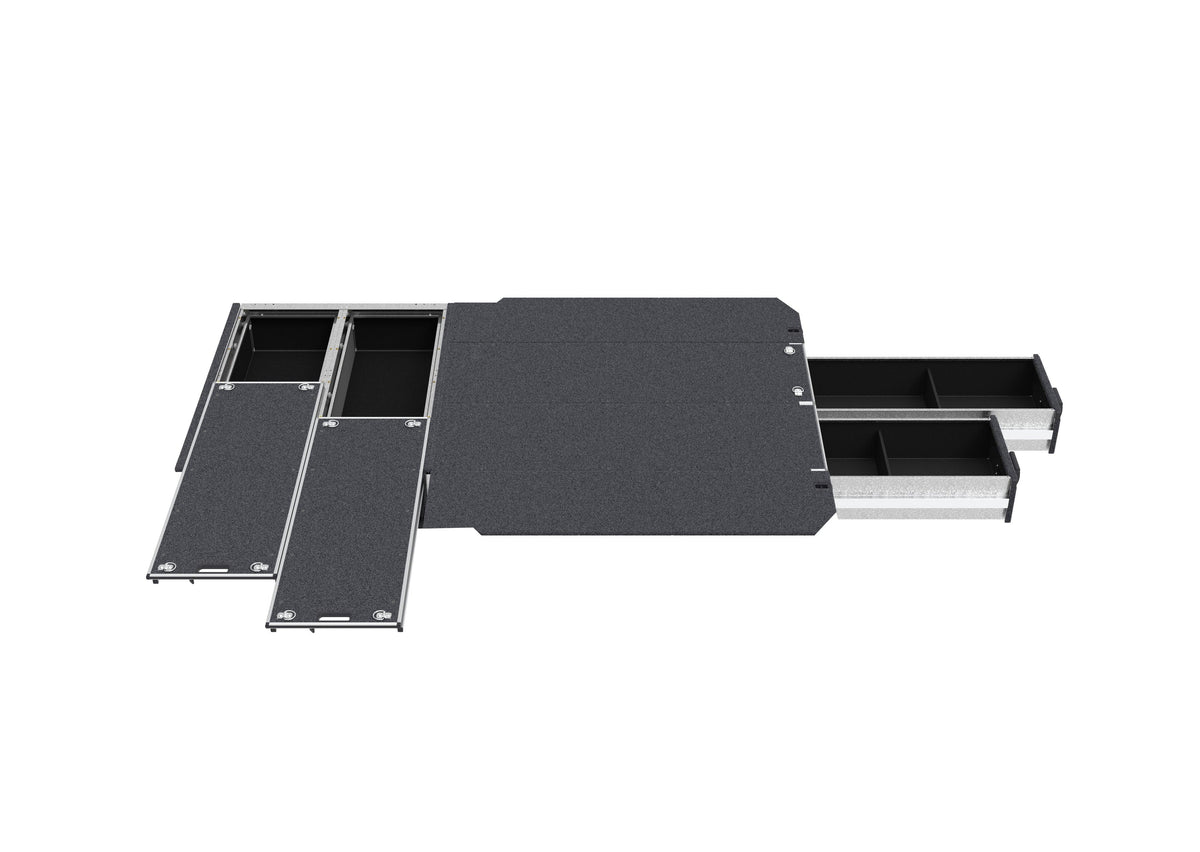 Dual Roller Floor Side Drawers & Fixed Floor Rear Drawers - Toyota Hiace Van 05/2019-current