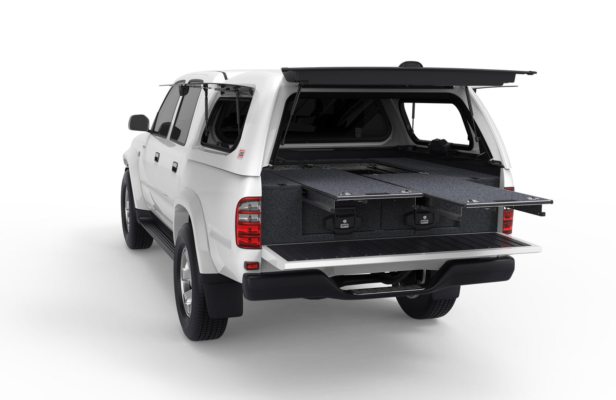 Dual Roller Floor Drawers - Toyota Hilux Dual Cab Sr5 A Deck 11/1997-02/2005
