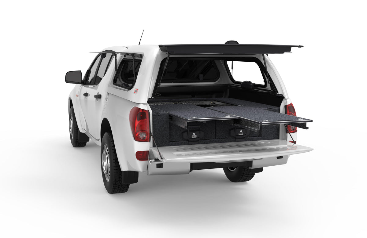 Dual Roller Floor Drawers - Mitsubishi Triton Ml Dual Cab 08/2006-09/2009