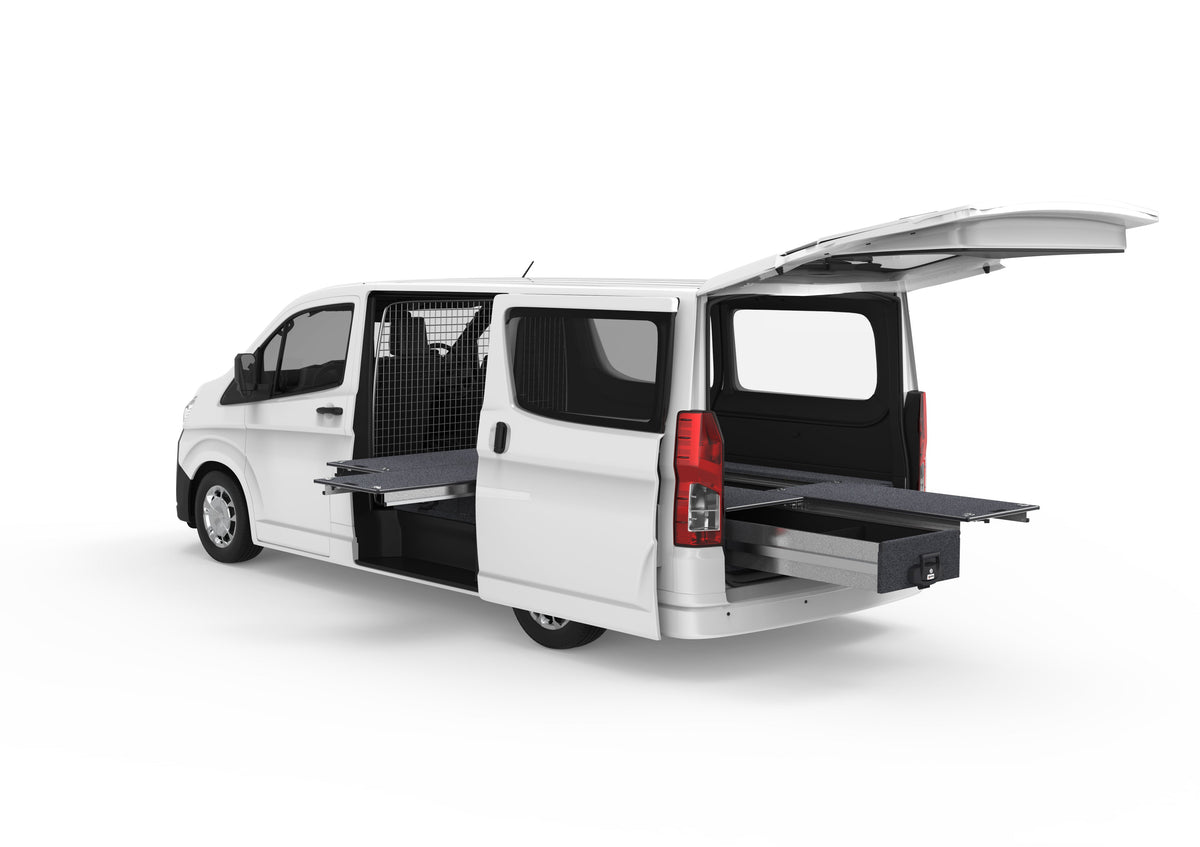 Dual Roller Floor Side Drawers & Single Roller Floor Rear Drawers - Toyota Hiace Van 05/2019-current