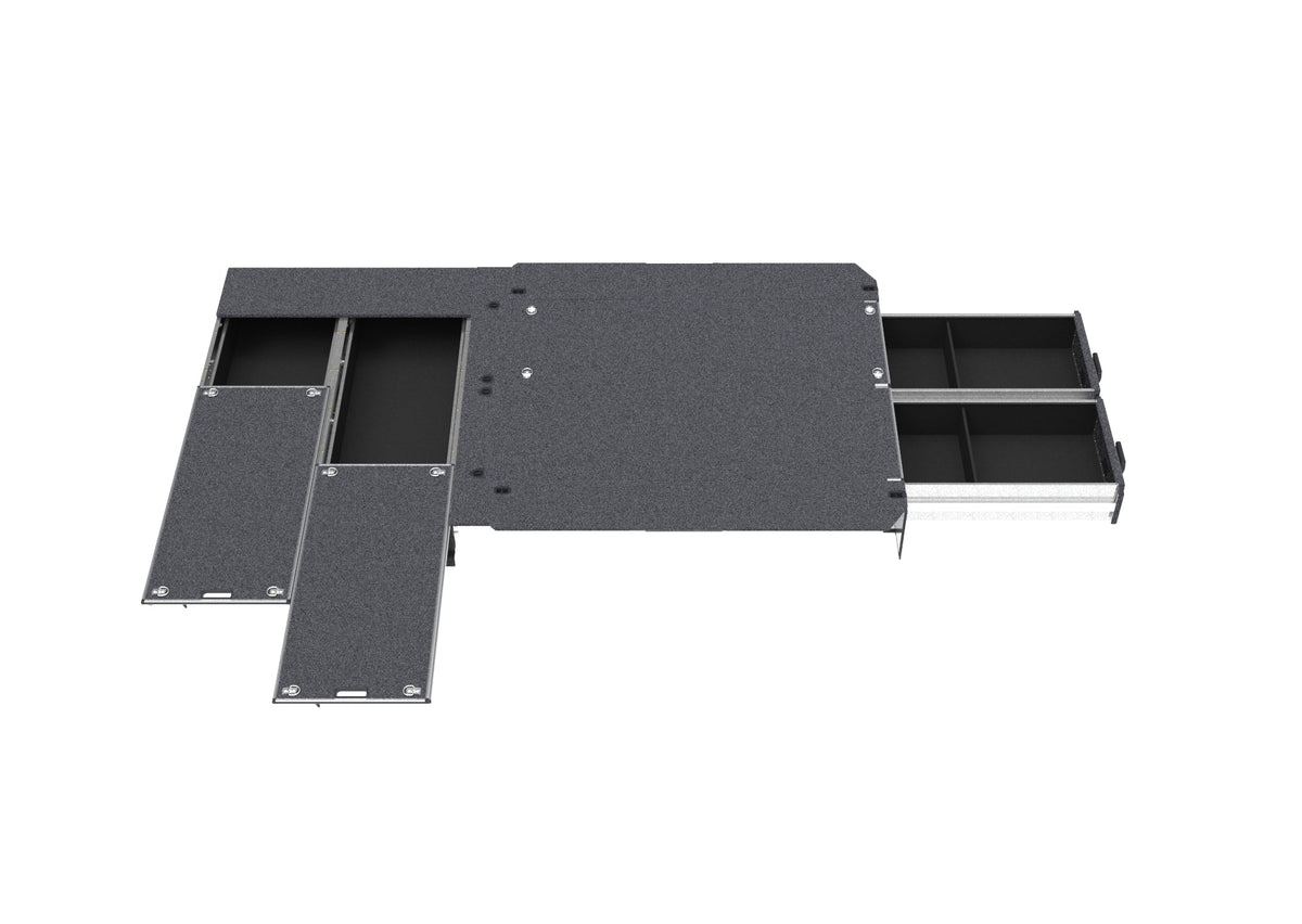 Dual Roller Floor Side Drawers & Fixed Floor Rear Drawers - Toyota Hiace Slwb Van 08/2022-current