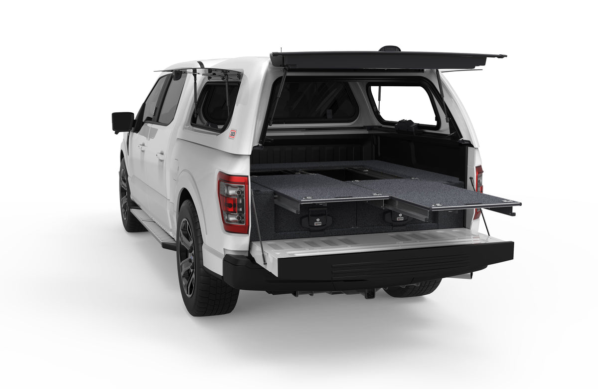 Dual Roller Floor Drawers - Ford F150 Max Internal Tray Length 1700mm 5'7'' 10/2023-current