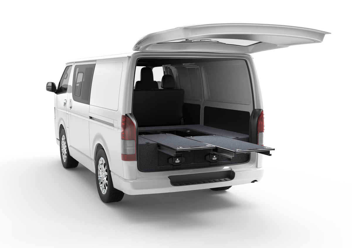 Dual Roller Floor Drawers - Toyota Hiace Van 01/2005-04/2019