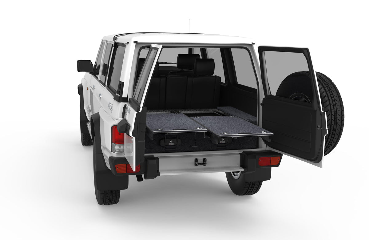 Dual Roller Floor Drawers - Nissan Patrol Gq Wagon And Swb 01/1988-10/1997