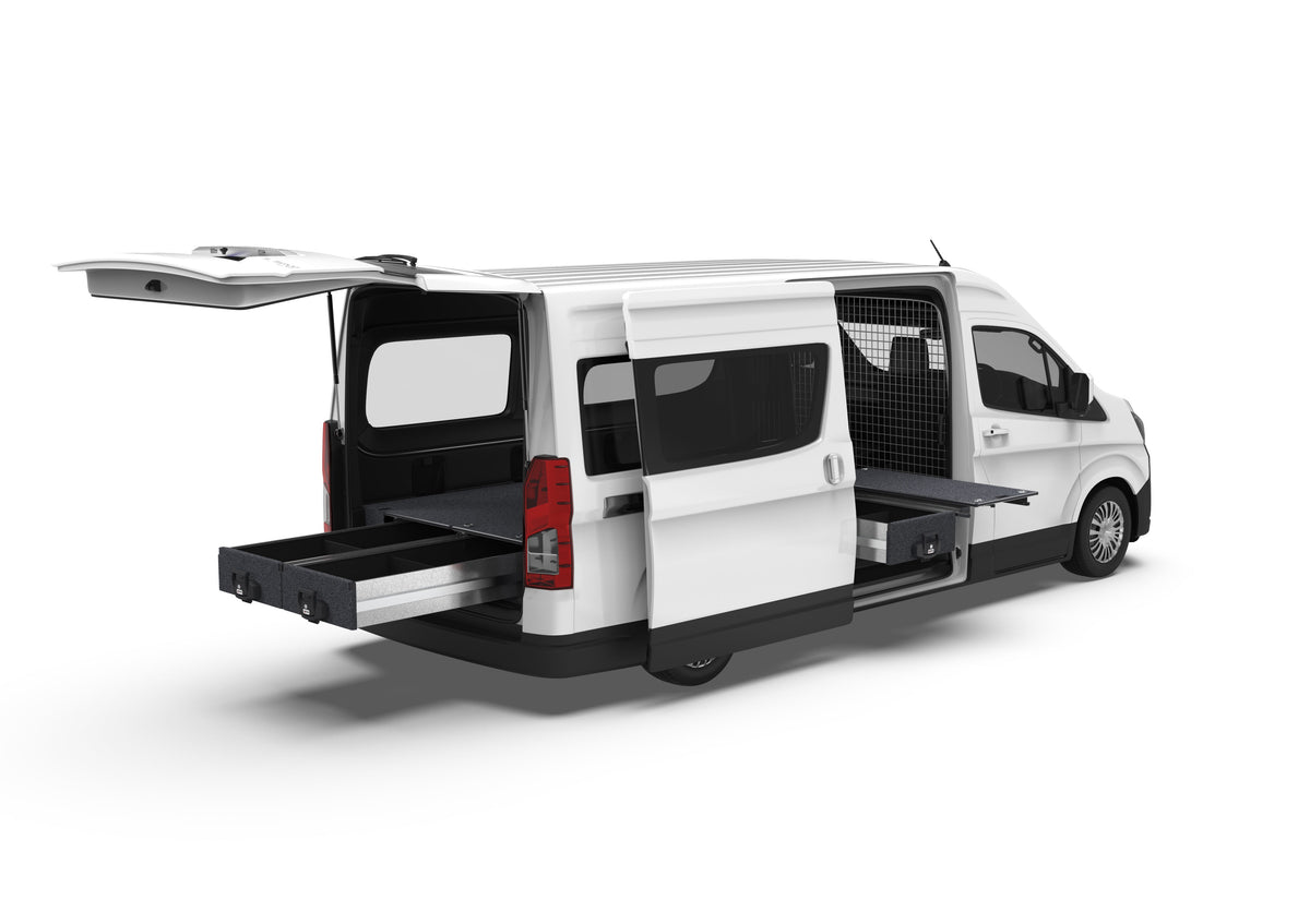 Single Roller Floor Side Drawers & Fixed Floor Rear Drawers - Toyota Hiace Slwb Van 08/2022-current