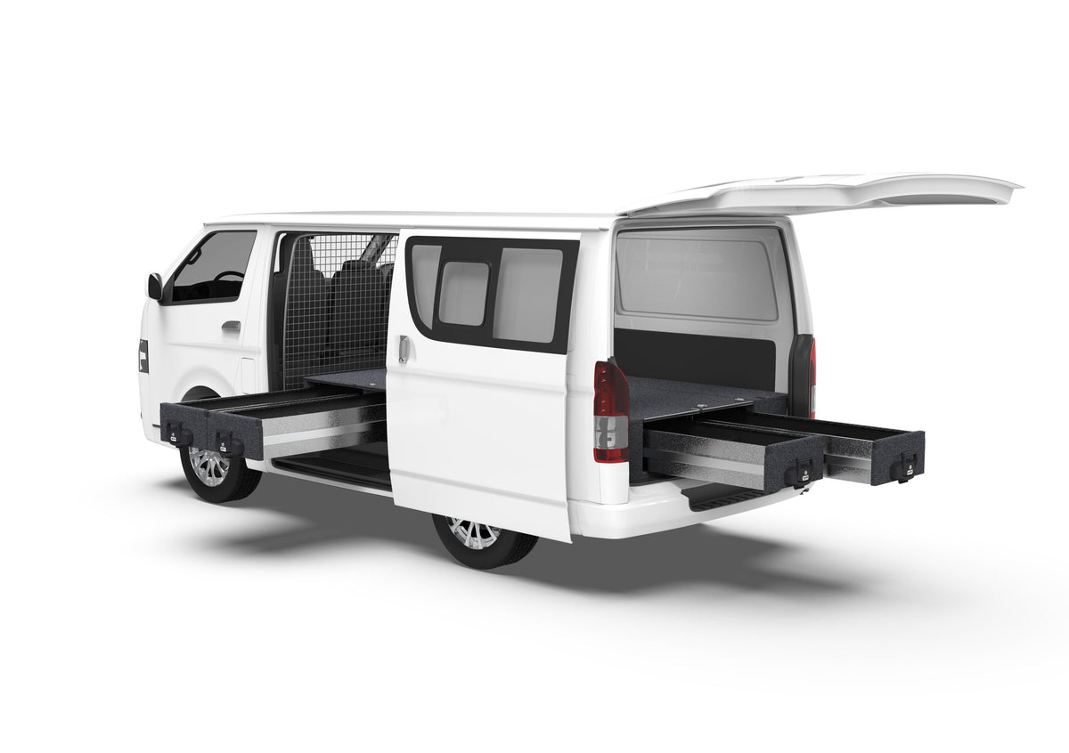 Fixed Floor Side Drawers & Fixed Floor Rear Drawers - Toyota Hiace Van 01/2005-04/2019