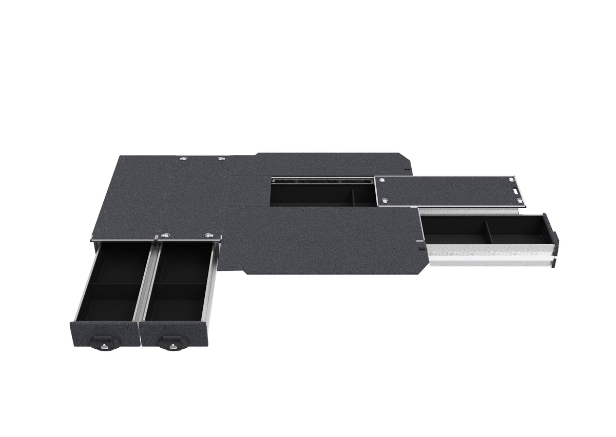 Fixed Floor Side Drawers & Single Roller Floor Rear Drawers - Toyota Hiace Van 05/2019-current