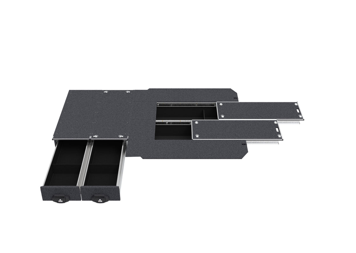 Fixed Floor Side Drawers & Dual Roller Floor Rear Drawers - Toyota Hiace Van 05/2019-current