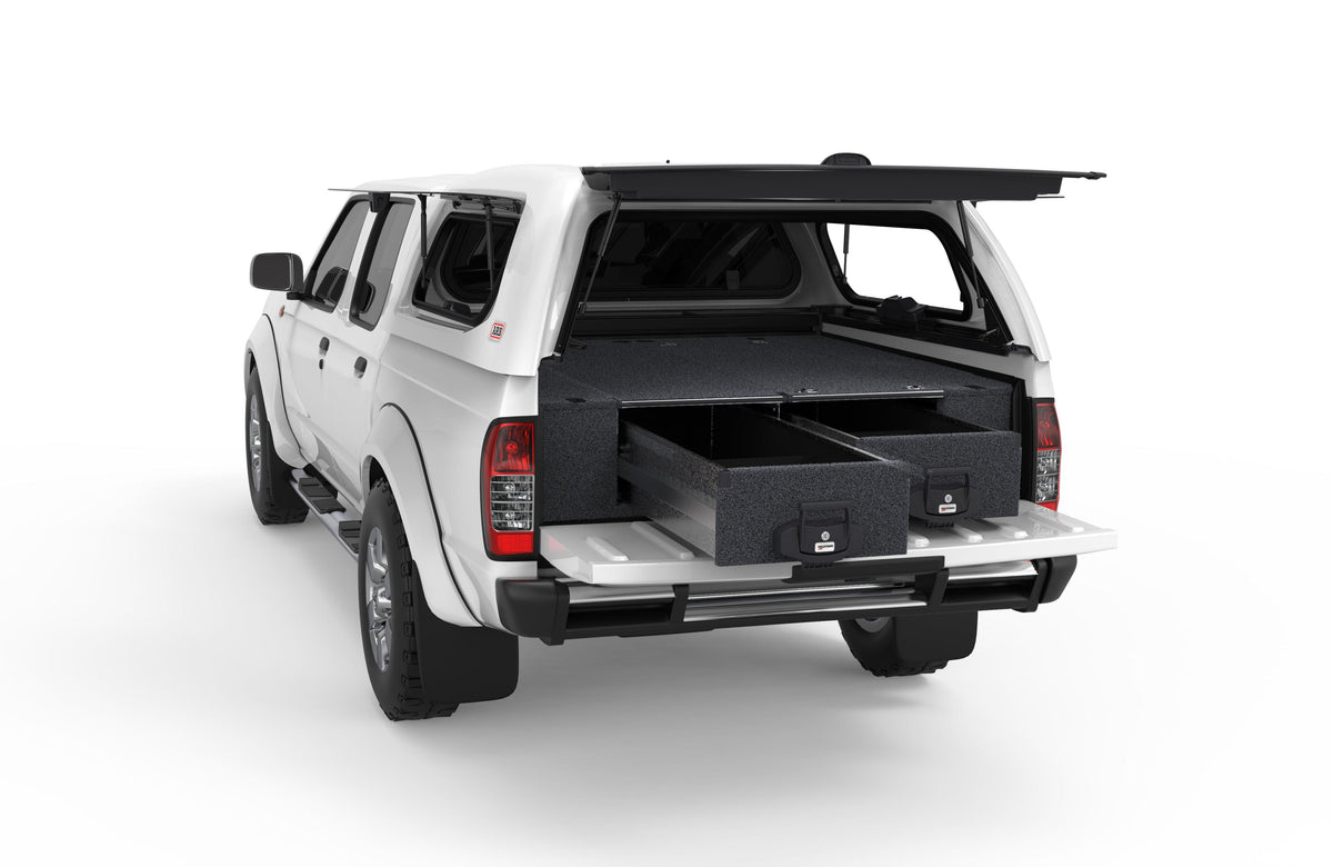Fixed Floor Drawers - Nissan Navara D22 Dual Cab 04/1997-03/2015