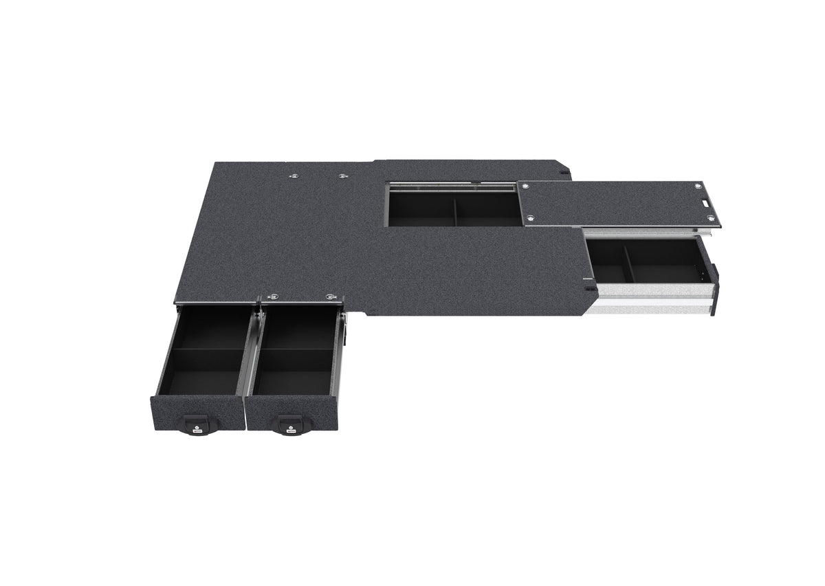 Fixed Floor Side Drawers & Single Roller Floor Rear Drawers - Toyota Hiace Van 05/2019-current