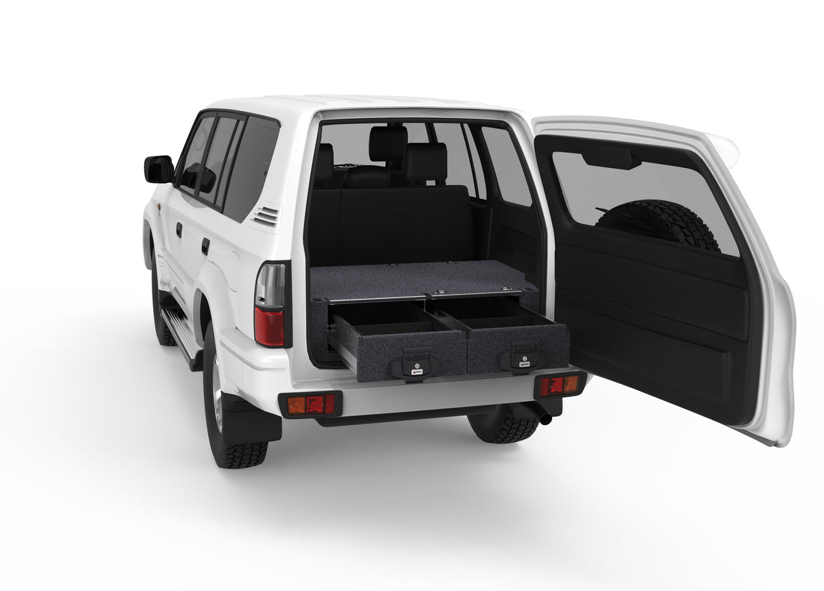 Fixed Floor Drawers - Toyota Landcruiser Prado 90 Series Wagon Without Rear Air Con 01/1996-09/2002