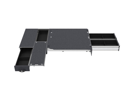 Single Roller Floor Side Drawers & Fixed Floor Rear Drawers - Toyota Hiace Van 01/2005-04/2019