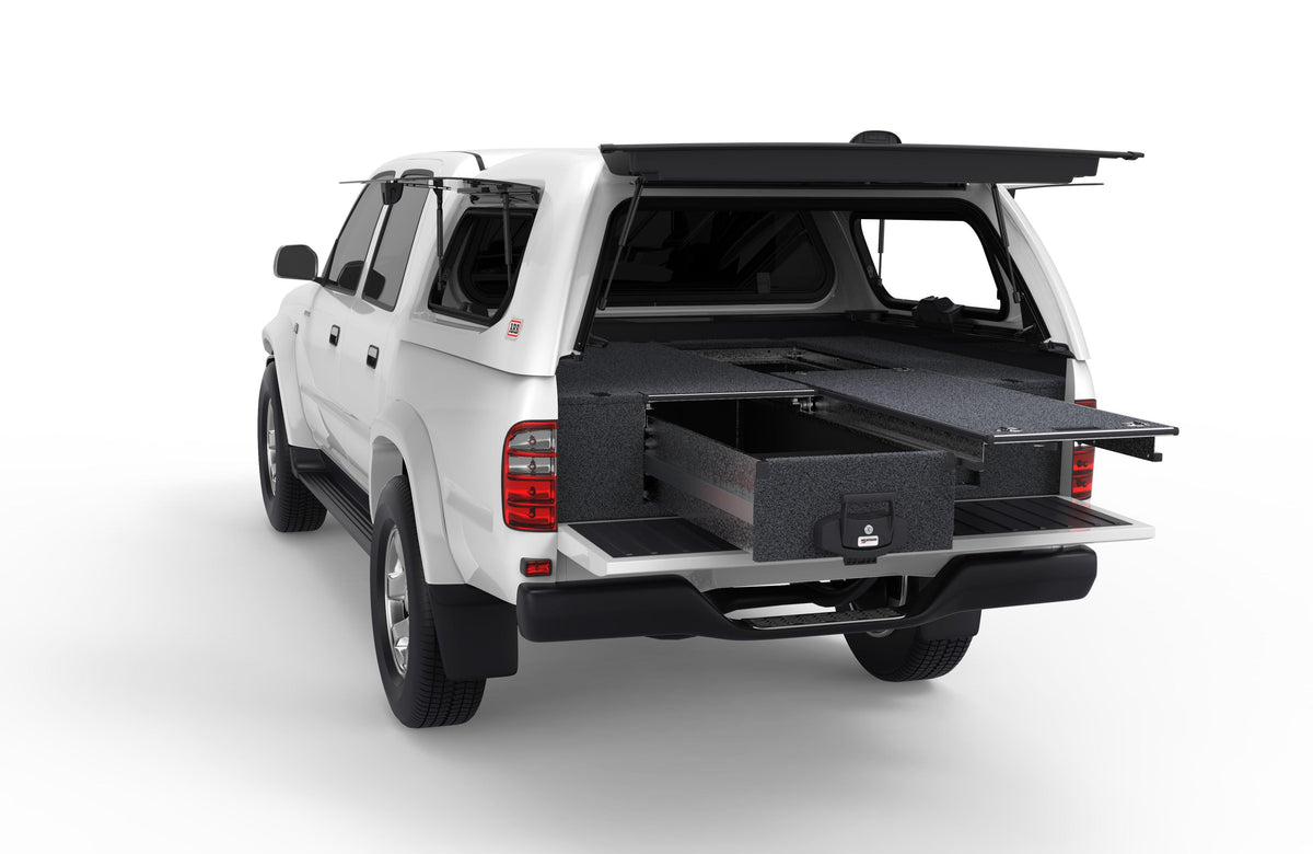 Single Roller Floor Drawers - Toyota Hilux Dual Cab Sr5 A Deck 11/1997-02/2005