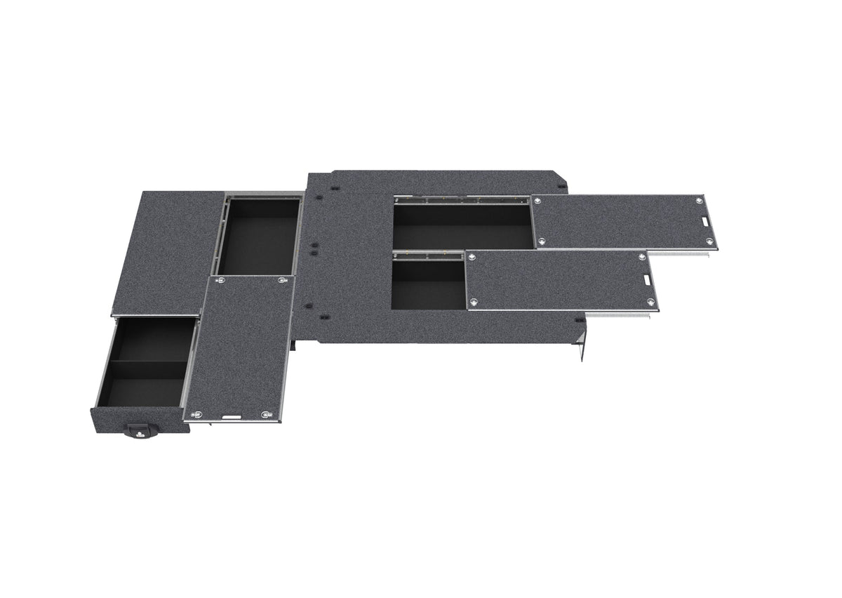 Single Roller Floor Side Drawers & Dual Roller Floor Rear Drawers - Toyota Hiace Slwb Van 08/2022-current