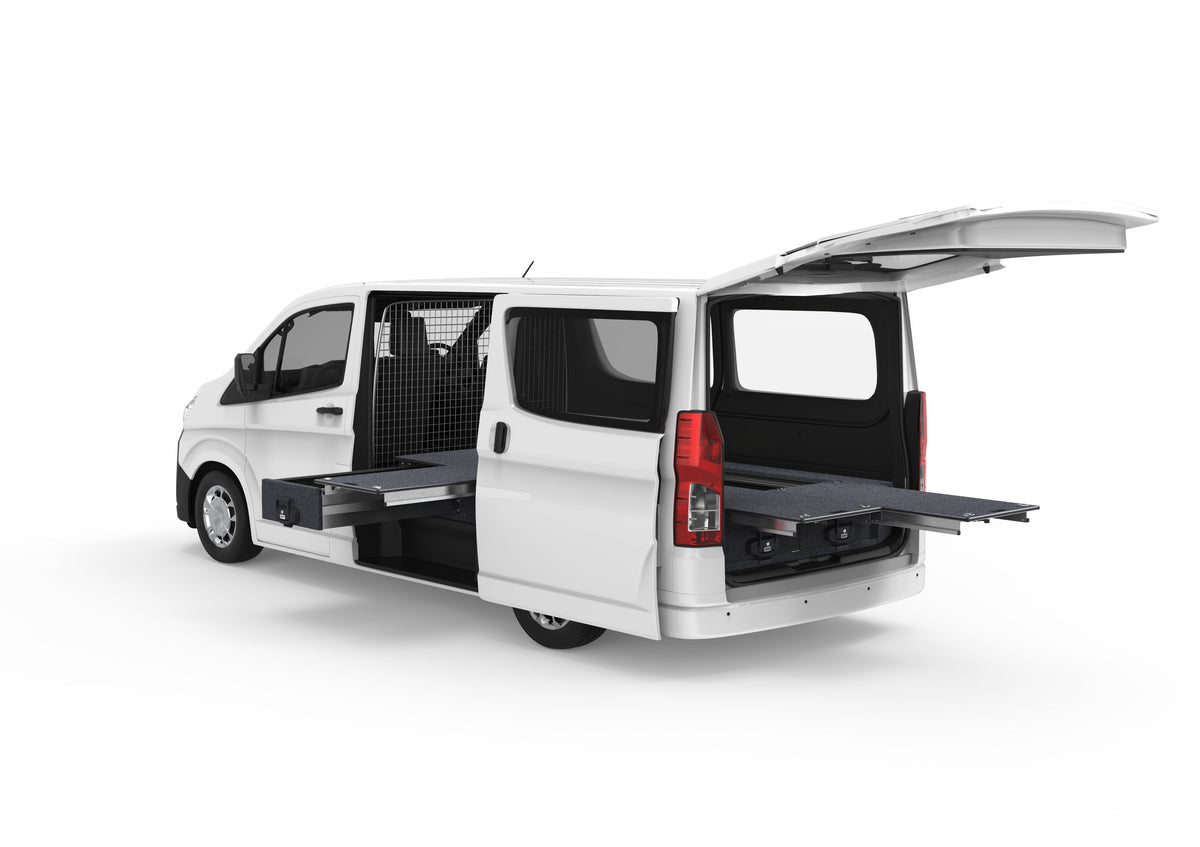 Single Roller Floor Side Drawers & Dual Roller Floor Rear Drawers - Toyota Hiace Van 05/2019-current