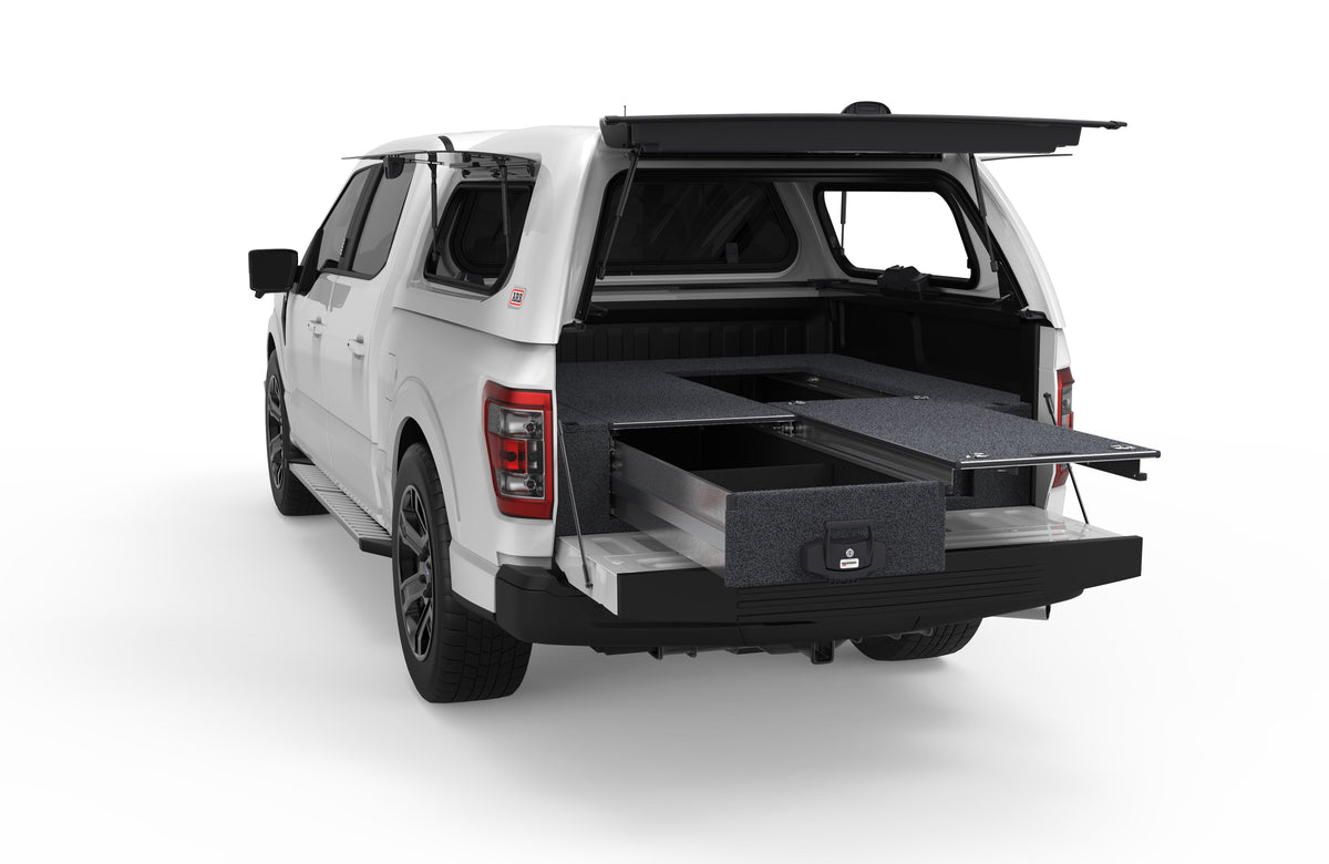 Single Roller Floor Drawers - Ford F150 Lwb Max Internal Tray Length 1700mm 5'7'' 10/2023-current
