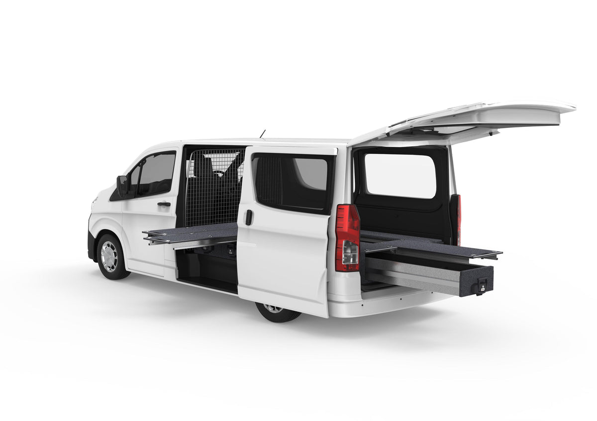 Dual Roller Floor Side Drawers & Single Roller Floor Rear Drawers - Toyota Hiace Van 05/2019-current