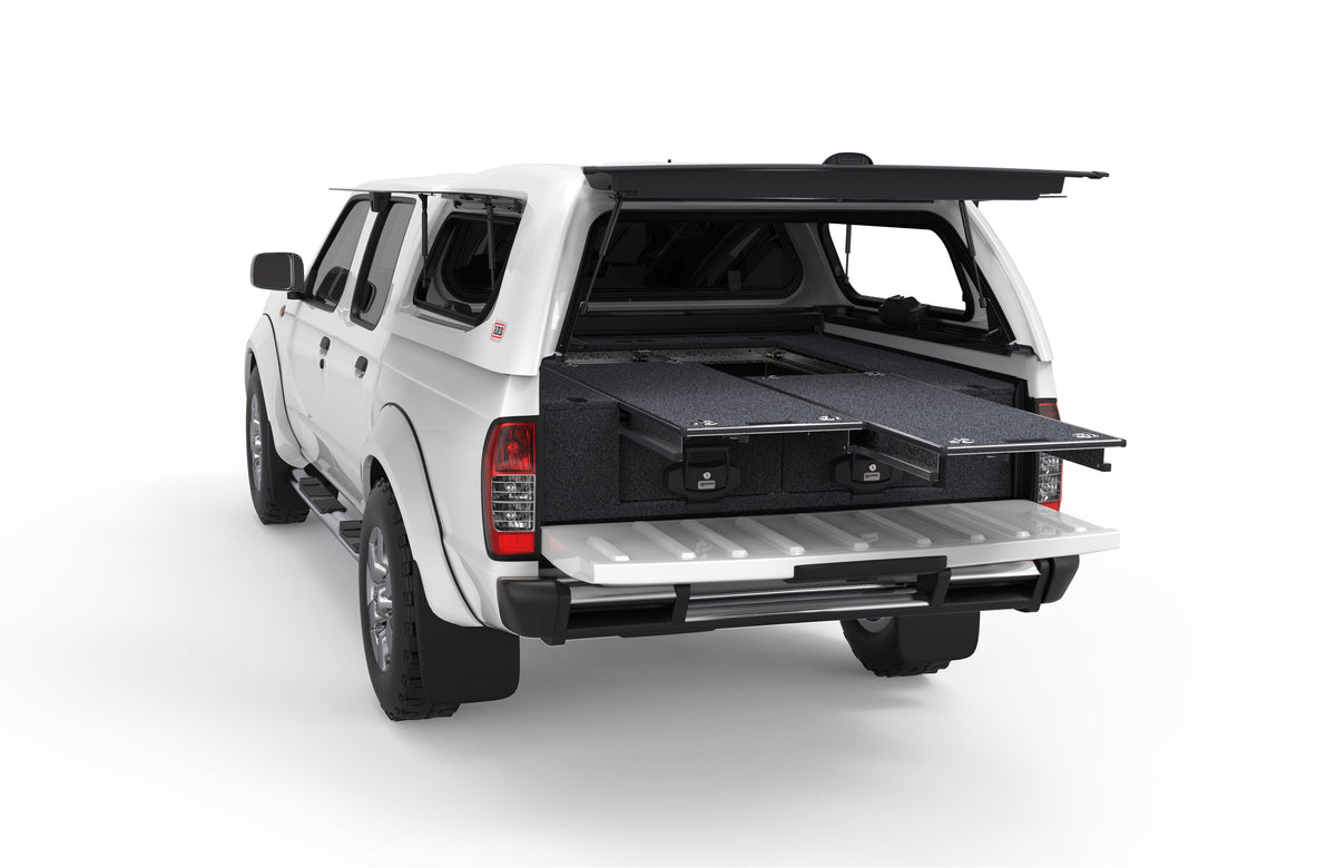 Dual Roller Floor Drawers - Nissan Navara D22 Dual Cab 04/1997-03/2015