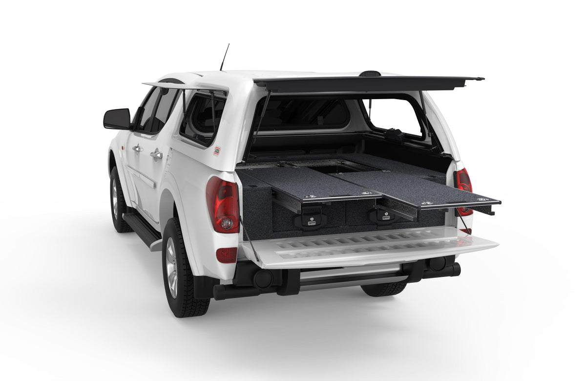 Dual Roller Floor Drawers - Mitsubishi Triton Mn Dual Cab 10/2009-02/2015
