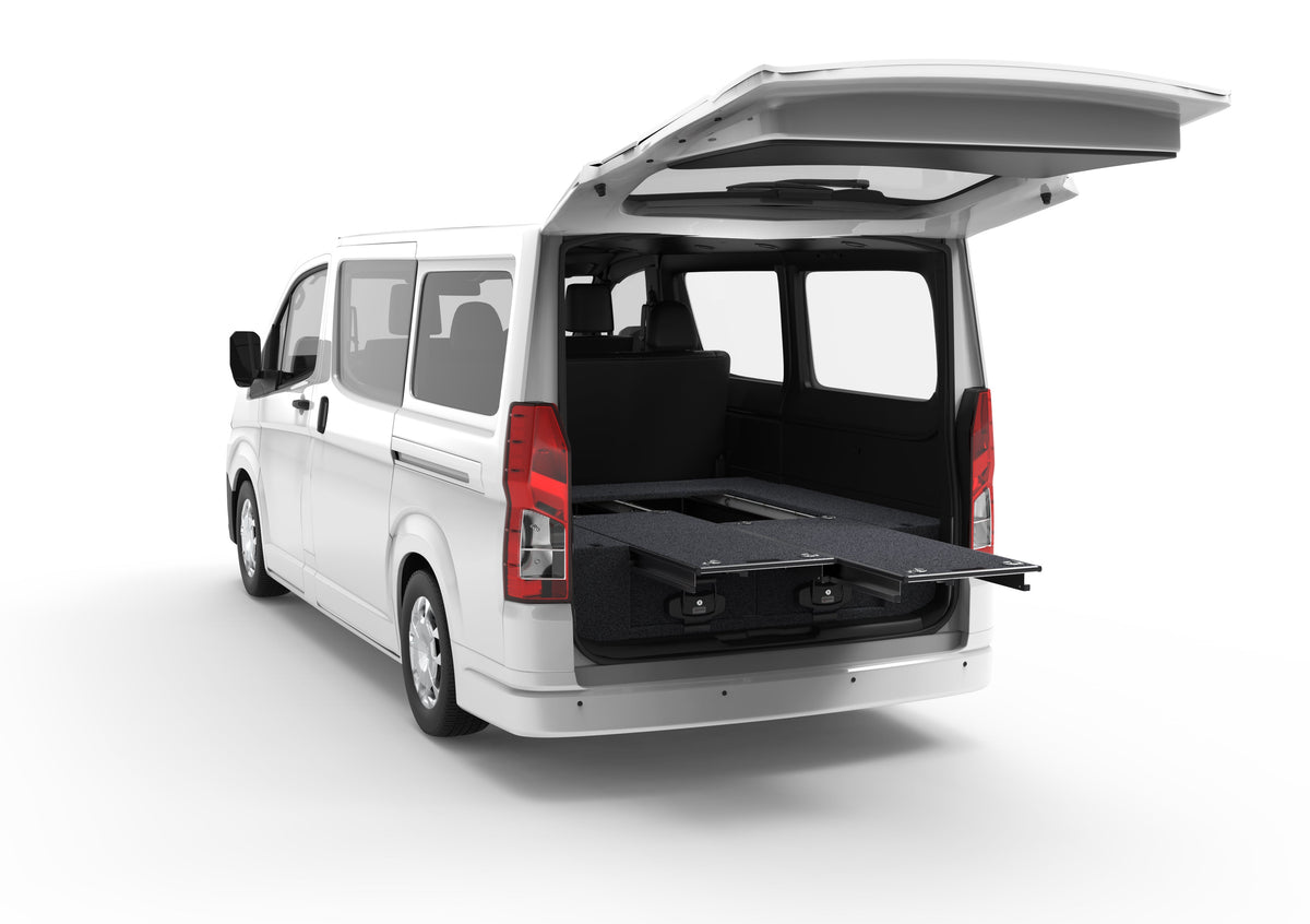 Dual Roller Floor Drawers - Toyota Hiace Van 5 Seater Crew Cab 05/2019-current