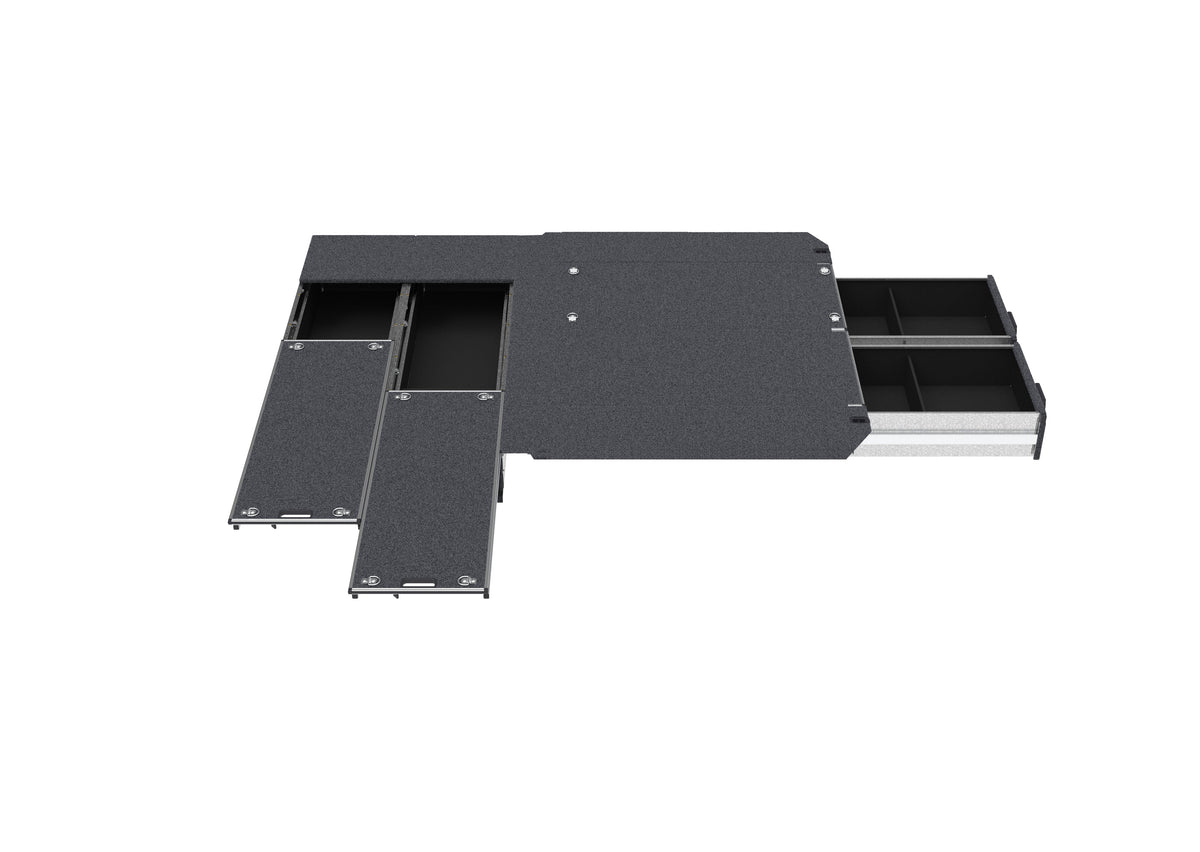 Dual Roller Floor Side Drawers & Fixed Floor Rear Drawers - Toyota Hiace Van 05/2019-current
