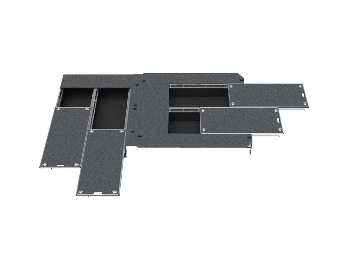 Dual Roller Floor Side Drawers & Dual Roller Floor Rear Drawers - Toyota Hiace Slwb Van 08/2022-current