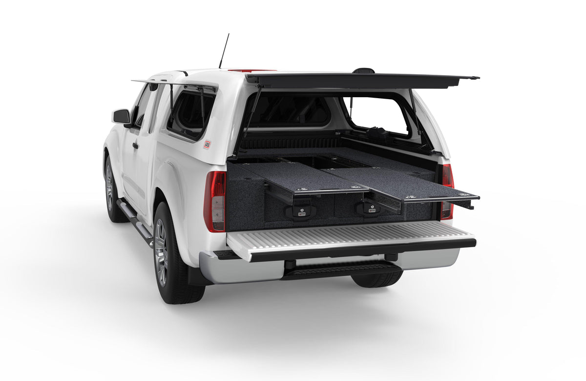 Dual Roller Floor Drawers - Nissan Navara D40 Rx King/extra Cab 11/2005-03/2015