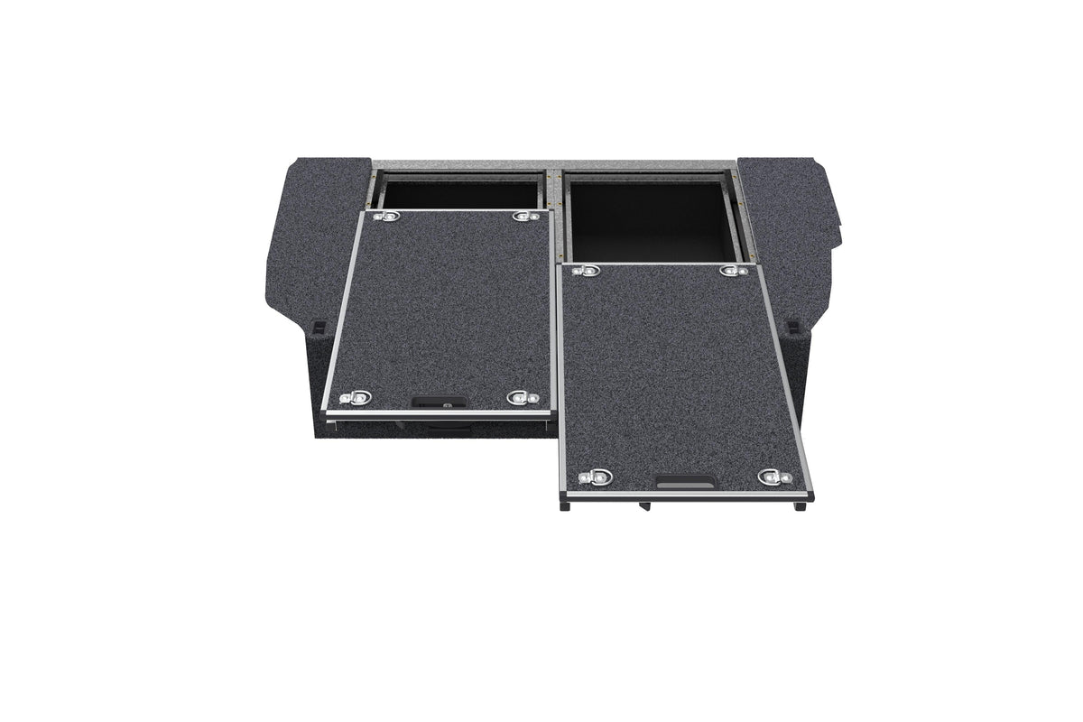 Dual Roller Floor Drawers - Toyota Landcruiser Prado 120 Series Wagon With Rear Air Con 10/2002-09/2009