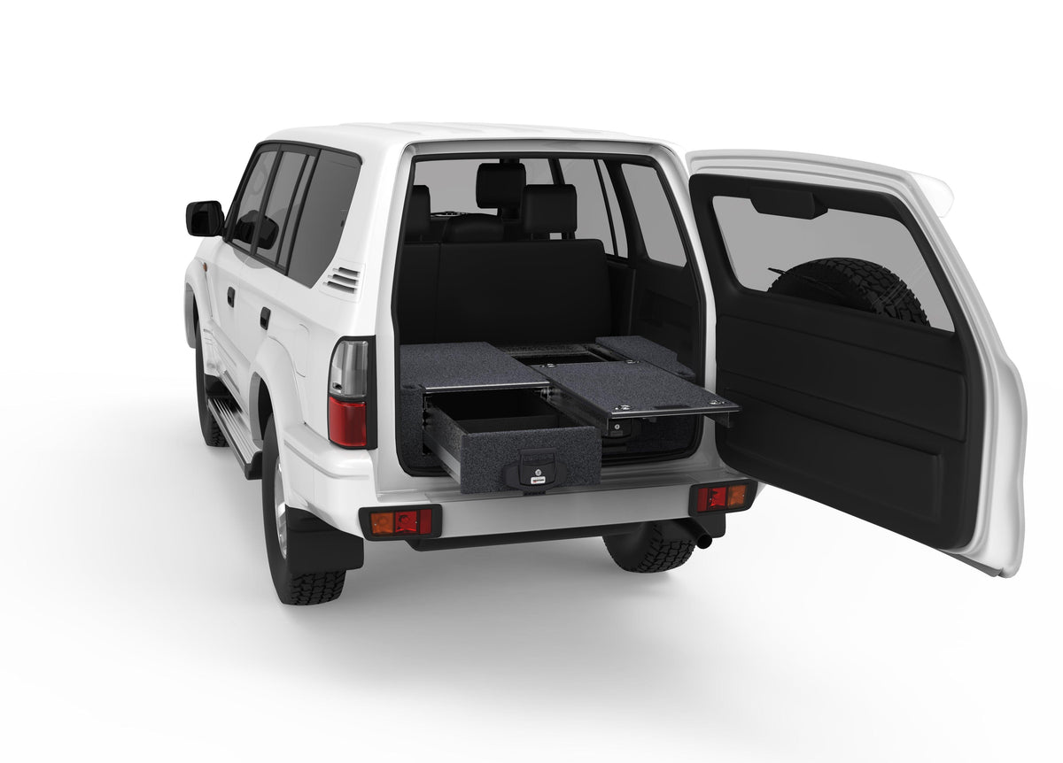 Single Roller Floor Drawers - Toyota Landcruiser Prado 90 Series Tx Wagon With Rear Air Con 01/1999-09/2002