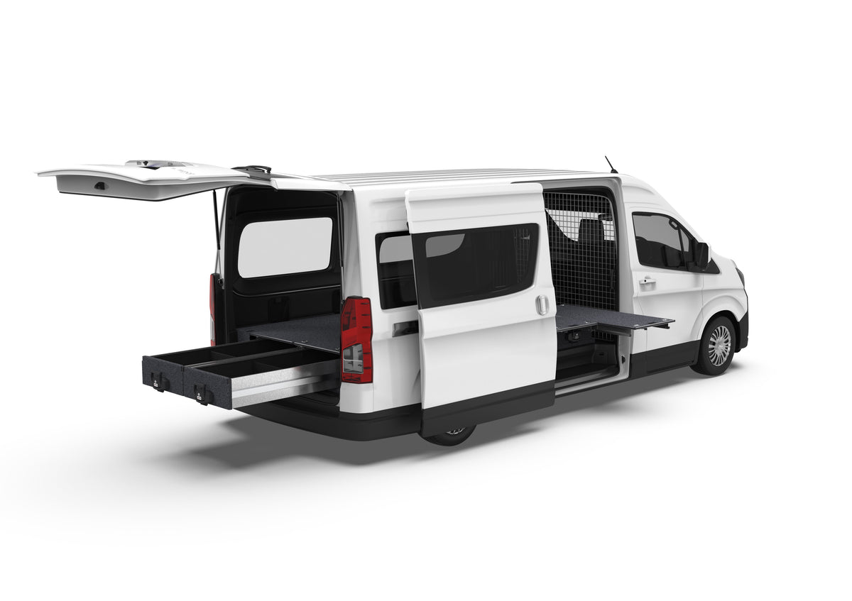 Dual Roller Floor Side Drawers & Fixed Floor Rear Drawers - Toyota Hiace Slwb Van 08/2022-current